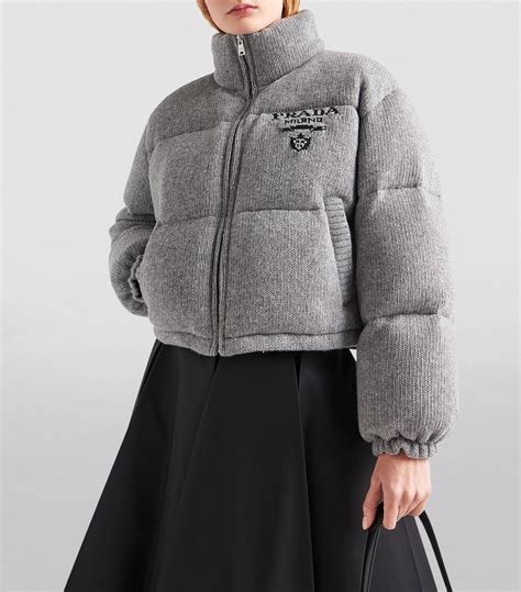 prada short puffer|prada cashmere puffer.